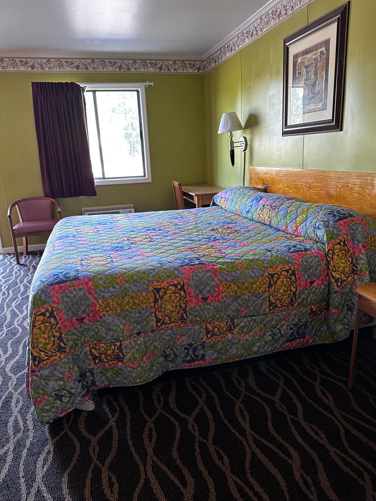 Room desk and entertainment area